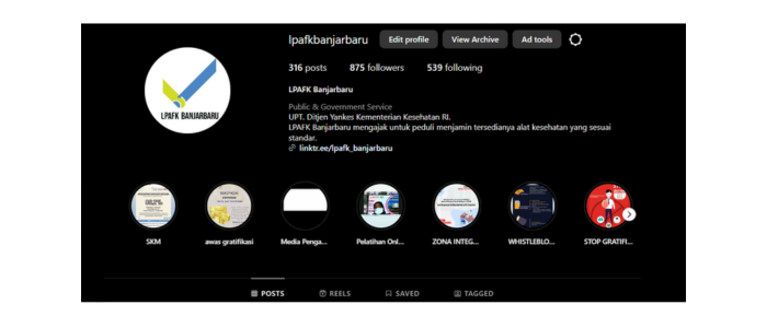 Instagram LPAFK Banjarbaru